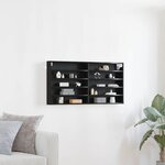 vidaXL Cabinet d'Affichage avec étagère Chêne noir 100 x 8.5 x 50 cm
