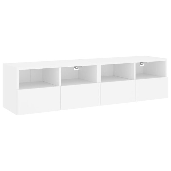 vidaXL Meubles TV muraux 2 Pièces blanc 60x30x30 cm bois d'ingénierie