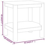 vidaXL Table d'appoint de salle de bain 45x35x45cm bois de teck solide