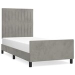 vidaXL Cadre de lit avec tête de lit Gris clair 80x200 cm Velours