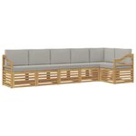 vidaXL Ensemble de canapés d'extérieur 6 Pièces Blanc et gris clair