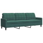 vidaXL Ensemble de canapés 3 Pièces avec coussins Vert foncé Velours