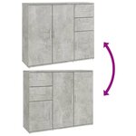 vidaXL Buffet Gris béton 91x29 5x75 cm Bois d'ingénierie