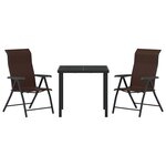 vidaXL Ensemble de salle à manger pour jardin 3 Pièces Marron Poly rotin
