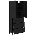 vidaXL Haut Armoire Chêne noir 69 5 x 34 x 180 cm Bois d'ingénierie