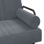 vidaXL Canapé-lit avec accoudoirs gris foncé velours