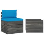 vidaXL Salon palette de jardin 2 Pièces avec coussins Bois de pin massif