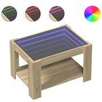 vidaXL Table basse avec LED chêne sonoma 73x53x45 cm bois d'ingénierie