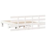 vidaXL Cadre de lit Blanc 140 x 190 cm Pin massif et pin massif