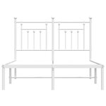 vidaXL Cadre de lit métal sans matelas et tête de lit blanc 135x190 cm