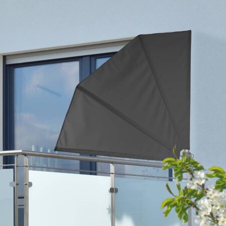 HI Écran de balcon 1 2 x 1 2 m Noir Polyester