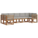 vidaXL Ensemble de canapés d'extérieur 7 pc Naturel et gris clair