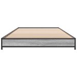 vidaXL Cadre de lit sonoma gris 100x200 cm bois d'ingénierie et métal