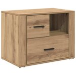 vidaXL Cabinet de chevet avec tiroir chêne artisanal 60 x 36 x 45 cm