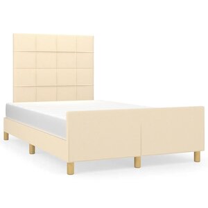 vidaXL Cadre de lit sans matelas crème 120x190 cm tissu