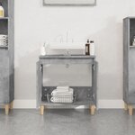 vidaXL Meuble d'évier gris béton 58x33x60 cm bois d'ingénierie