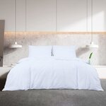 vidaXL Ensemble de housse de couette Blanc 225x220 cm Microfibre