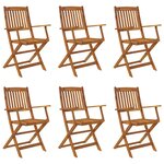 vidaXL Mobilier à dîner de jardin pliable 7 Pièces Bois d'acacia solide