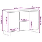 vidaXL Buffet Chêne noir 101.5 x 35 x 70 cm Bois d'ingénierie