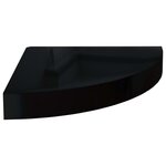 vidaXL Étagères d'angle flottantes 2Pièces noir brillant 25x25x3 8cm MDF