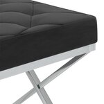 vidaXL Banc 97 cm Noir Velours et acier inoxydable