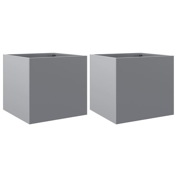 vidaXL Jardinières 2 Pièces argenté 32x30x29 cm acier galvanisé