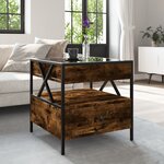 vidaXL Table basse avec LED Infinity chêne fumé 50x50x51 cm