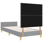 vidaXL Cadre de lit avec tête de lit Gris clair 90 x 200 cm tissu