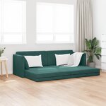 vidaXL Canapé-lit de sol 2 en 1 Vert foncé 213x144x60 cm Velours
