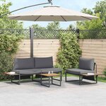 vidaXL Ensemble de salle à manger pour jardin 3 Pièces Anthracite Acier