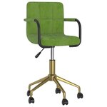 vidaXL Chaise pivotante de salle à manger Vert clair Velours