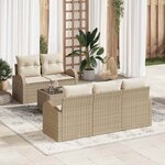 vidaXL Ensemble de canapé de jardin 6 Pièces Beige 55 x 55 x 37 cm