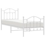 vidaXL Cadre de lit métal sans matelas avec pied de lit blanc 90x190cm