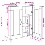 vidaXL Buffet Chêne artisanal 69 5 x 34 x 90 cm Bois d'ingénierie
