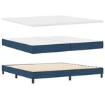 vidaXL Lit à ressorts avec matelas avec LED Bleu 200 x 200 cm tissu