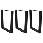 vidaXL Pieds de table à manger en V 3 pièces Noir 80 x (72-73 3) cm Acier
