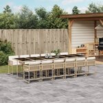 vidaXL Ensemble à manger de jardin et coussins 13 Pièces beige