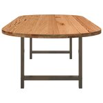 vidaXL Table à manger marron clair bois de chêne massif ovale