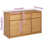 vidaXL Buffet SAUDA chêne 114x43x75 5 cm bois massif de pin