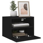 vidaXL Meubles TV muraux 2 Pièces noir 40x30x30 cm bois d'ingénierie