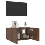 vidaXL Meuble TV mural avec lumières LED chêne marron 60x35x31 cm