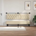 vidaXL Tête de lit suspendue Avec lumière LED Crème Tissu
