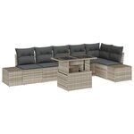 vidaXL Ensemble de canapés de jardin 7 pièces avec des coussins gris clair