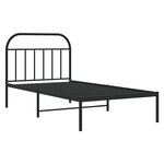 vidaXL Cadre de lit métal sans matelas avec tête de lit noir 100x200cm