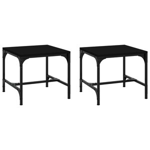 vidaXL Tables d'appoint 2 Pièces Noir 40x40x35 cm Bois d'ingénierie
