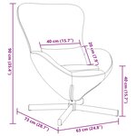 vidaXL Fauteuil œuf Gris foncé 63 x 73 x 90 cm Velours