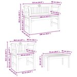 vidaXL Ensemble de salon Rose de jardin 4 Pièces Naturel