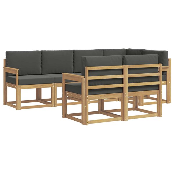 vidaXL Ensemble de canapés d'extérieur 7 Pièces Blanc et anthracite