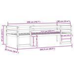 vidaXL Cadre de lit pour enfants brun cire 90x200cm bois de pin massif