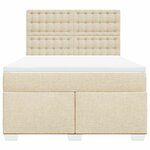 vidaXL Sommier à lattes de lit avec matelas Crème 140x190 cm Tissu